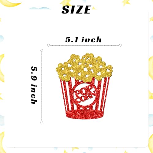 Popcorn Party Decorations Kit – Gold Glitter Hanging Swirls