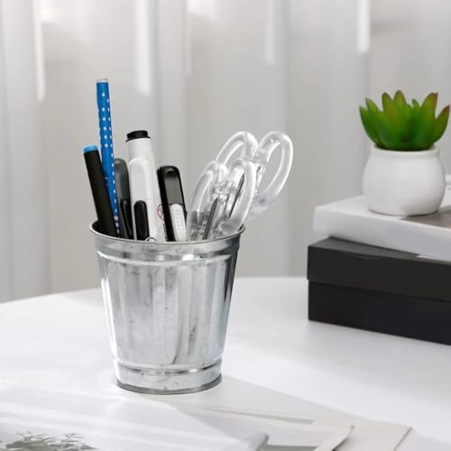 Mini Galvanized Trash Can with Lid - Versatile Desktop Wastebasket