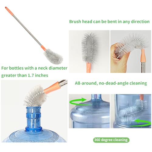 Extra Long Bottle Brush Set - 25 & 28 Inch Gallon Jug Cleaners
