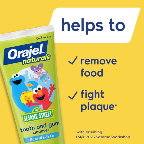 Orajel Baby Elmo Fluoride-Free Tooth & Gum Cleanser with Finger Brush