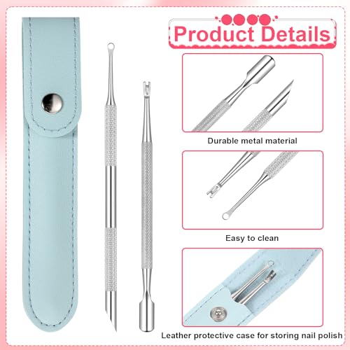 Bruislard Dual Ended Cuticle Pusher and Loop Tool Stainless Steel 2 Pack