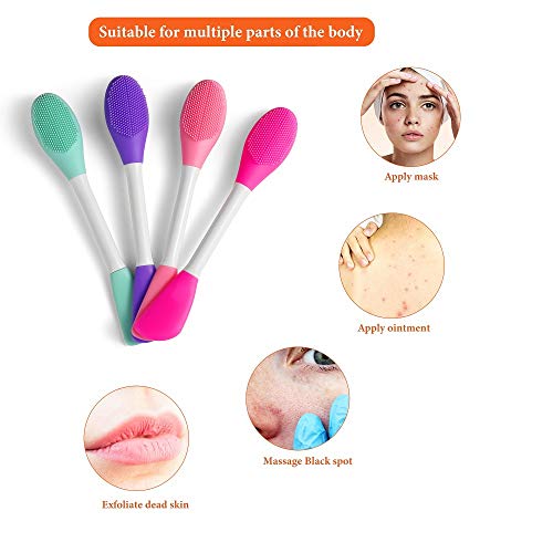 LASSKY Double-Ended Silicone Face Mask Brush and Cleansing Tool (Green)
