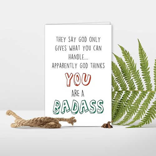 Badass Encouragement Card - Humorous Gift for Cancer Survivors