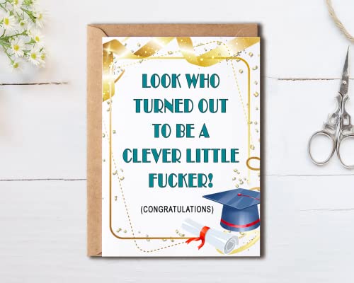 Funny Graduation Card - Clever Little Fucker - 5x7 Premium Card