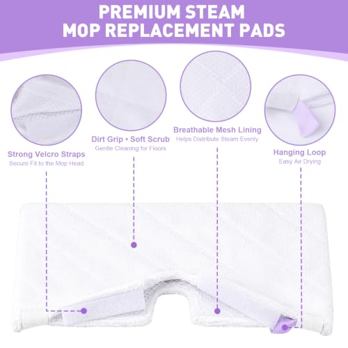 4 Pack Microfiber Replacement Pads for Shark Steam Mop S3500 Series