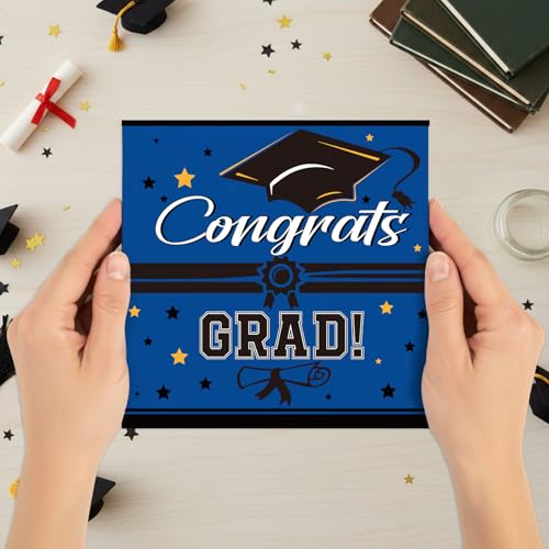Blue Graduation Card Box 2026 - Foldable Gift Box for Parties