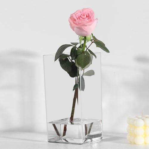 Clear Acrylic Cylinder Vase - Durable Decorative Centerpiece 3.94"x7.87"