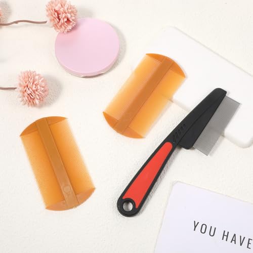 Exclaith 3-Piece Stainless Steel Fine-Toothed Dandruff and Lice Comb Set
