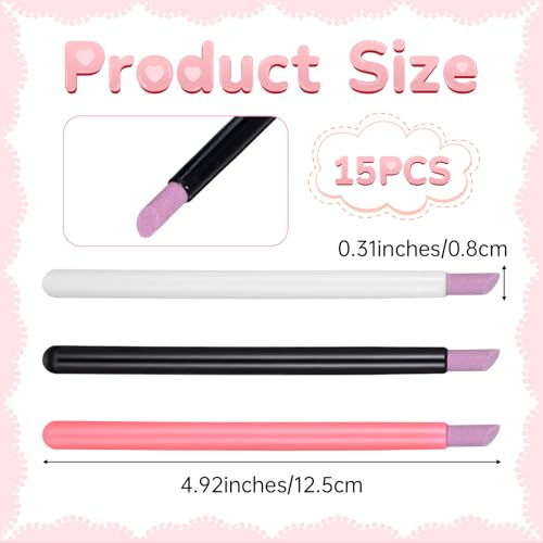 Hadnfe 15 PCS Pumice Stone Nail File Pen Cuticle Pusher Manicure Set