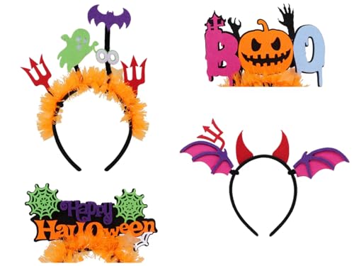 Halloween Spider Web Ghost Horns Headband Party Hair Accessory