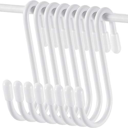 Hotop 2.4 Inch Heavy Duty S Hooks - 36 Piece White Metal Hanging Utility Set