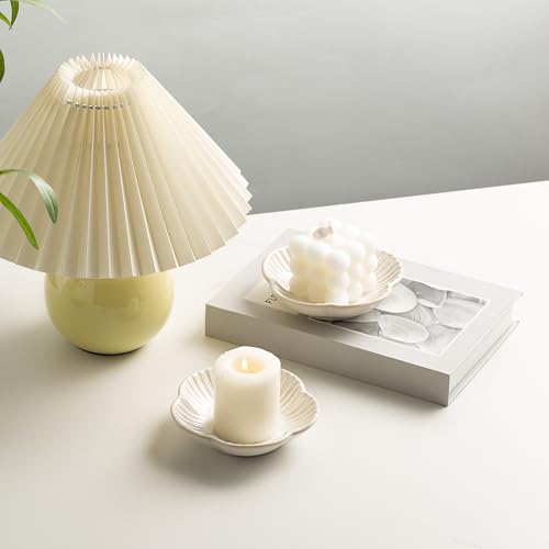 BEUNAIZER Ceramic Candle Holder Plate for Pillar & Tealight Candles