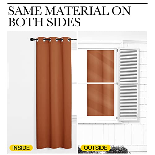 NICETOWN Blackout Curtain Panel, Burnt Orange, 55x78, Room Darkening