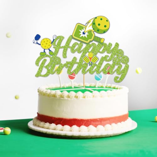 Pickleball Cake Topper - Birthday Sports Dessert Decoration, Ready-to-Use