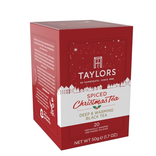 Taylors Of Harrogate Spiced Christmas Tea Bags 20 Count - Festive Lemon & Orange Blend - Holiday Gift Set