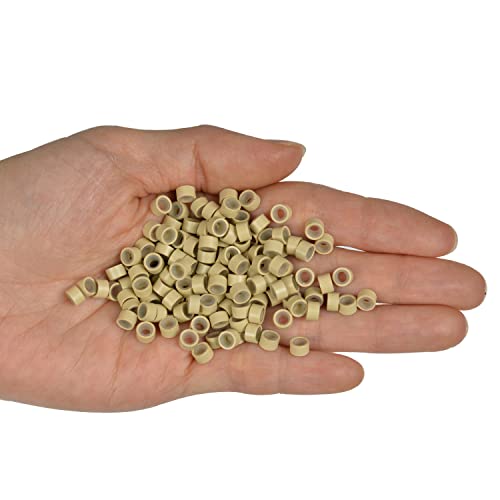 Silicone Lined Micro Rings Hair Extension Beads 5mm Blonde - 500 Pcs