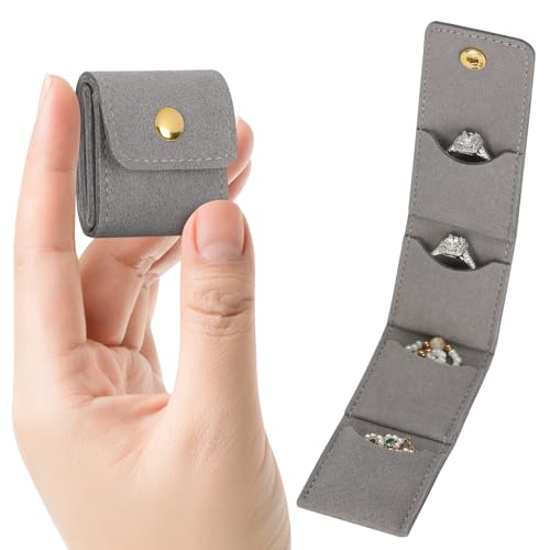 KUKUVR Mini Travel Jewelry Organizer Bag - Compact 4 Compartment