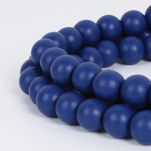 RAMIRABI 58-inch Navy Blue Wood Bead Garland - Rustic Farmhouse Decor