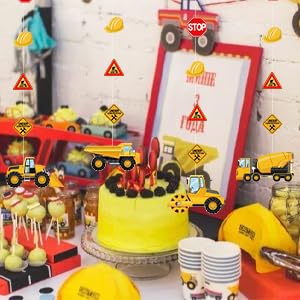 10-Piece Construction Party Banner Set - Kids Birthday Decor