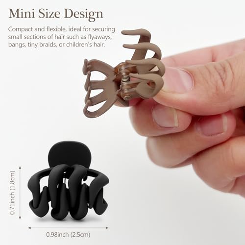 Attkryy Mini Matte Hair Claw Clips 12-Piece Small Jaw Clips Set