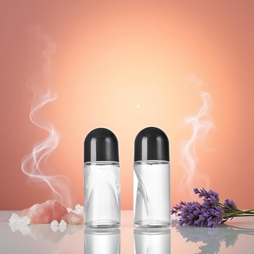 50ml Glass Rollerball Bottles with Black Lids, Leak-Proof 2-Pack