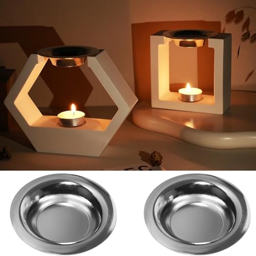 Spero 2-Pack Metal Wax Warmer Replacement Dishes for Electric Oil & Tart Warmers
