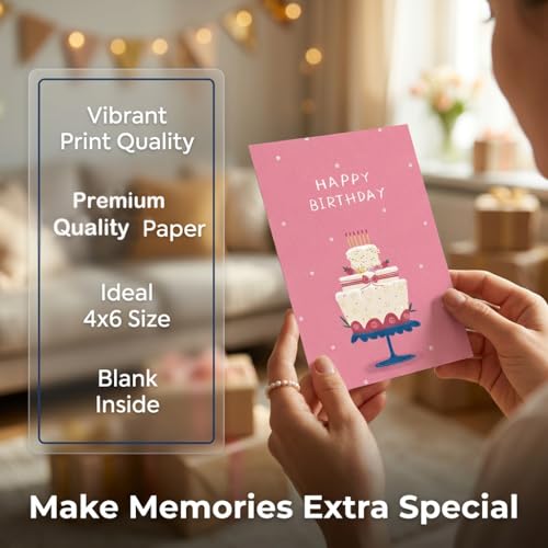 12 Colorful Happy Birthday Cards with Envelopes & Stickers