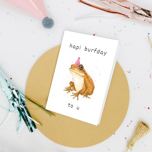 Funny Frog Birthday Card for Him/Her - Hilarious Greeting Card