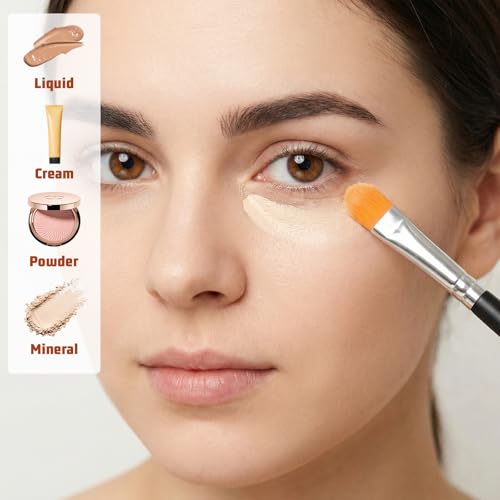 6Pcs Flat Round Eyeshadow Primer & Concealer Brush Set