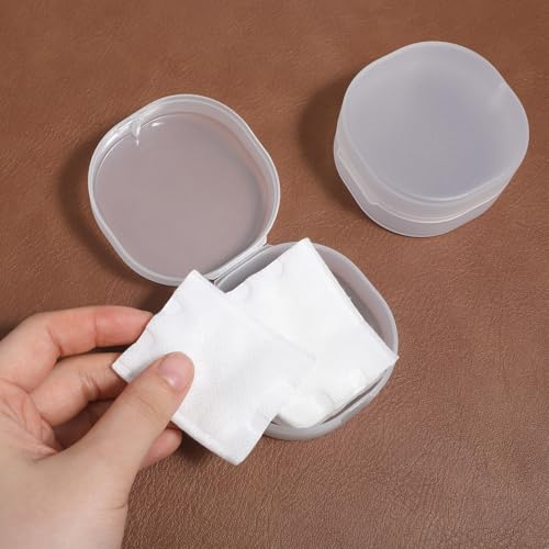 2 Pack Cotton Pad Travel Cases Waterproof Makeup Remover Dispenser