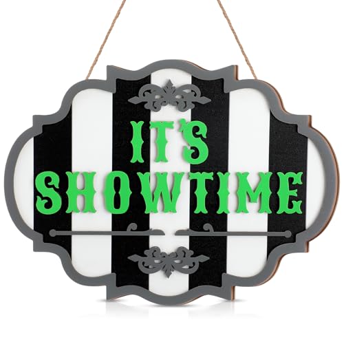 It's Showtime Halloween Wooden Door Sign - Movie-Themed Decor