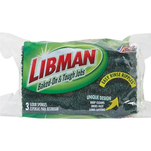 Libman Heavy Duty Scrub Sponges - 3 Pack for Tough Cleaning