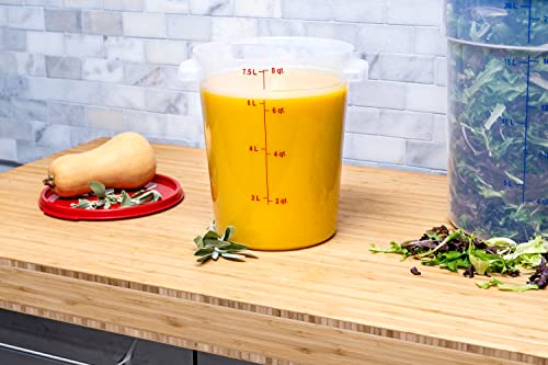 8 Quart Stackable Food Storage Containers Pack of 12 - Clear Polypropylene