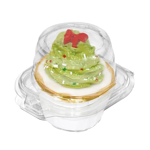 WIKDAY Individual Cupcake Containers, Clear Plastic - 50 Pack