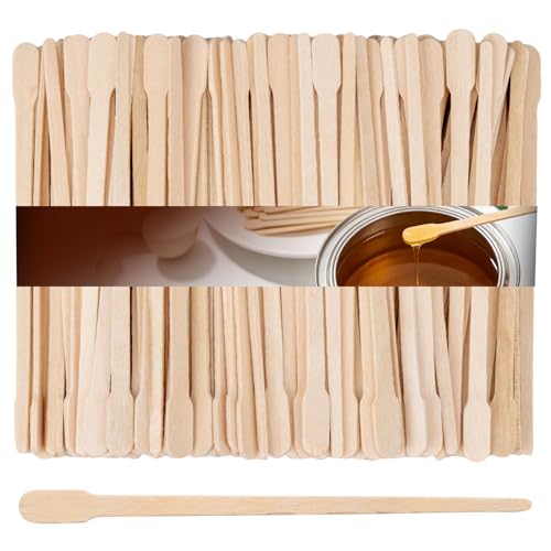 RAQEHO 200Pcs Eyebrow Wax Sticks Small Wooden Wax Applicator for Brows and Lips