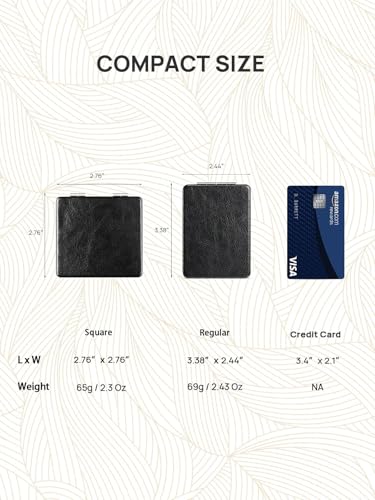 OMIRO Compact Pocket Mirror with 3X Magnification, PU Leather