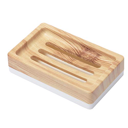 UVIVIU Double-Decker Plastic Soap Dish with Drain - Keeps Soap Dry & Easy to Clean