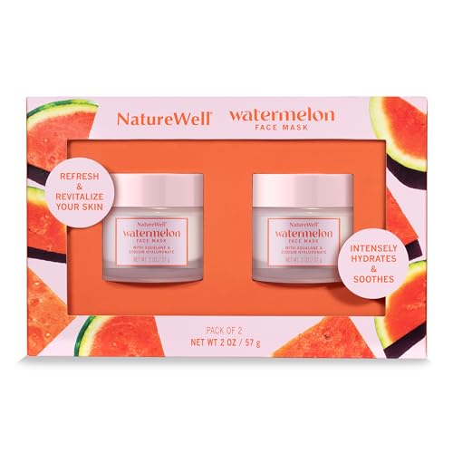 NATURE WELL Watermelon Face Mask with Squalane, 2 Oz Pack of 2