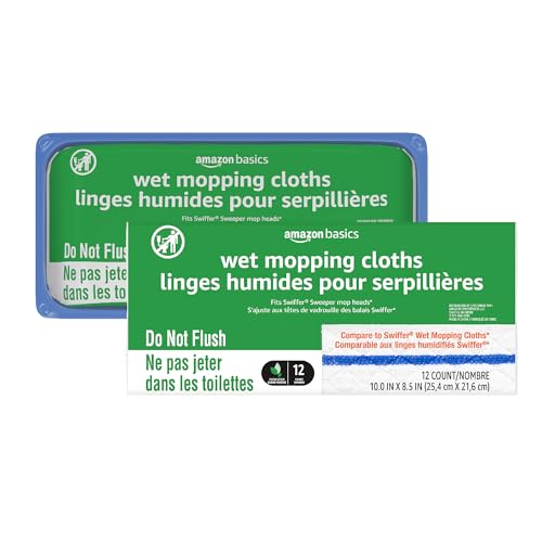 Wet Mopping Cloth Refills, Fresh Scent, Low Streak - 24 Count (2 Packs of 12)