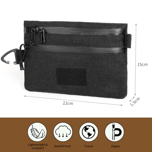 Smell Proof Stash Box with Lock - 8.26x5.9 in Black Case