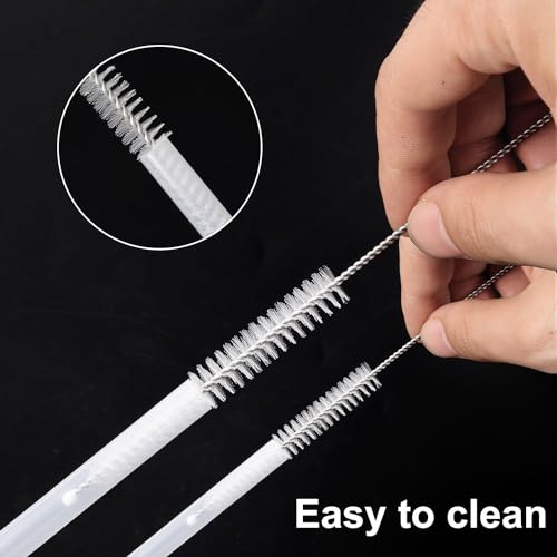 Fit Stanley IceFlow 20oz Tumbler Replacement Clear Drinking Straw with Cleaning Brush - Compatible with Flip Series