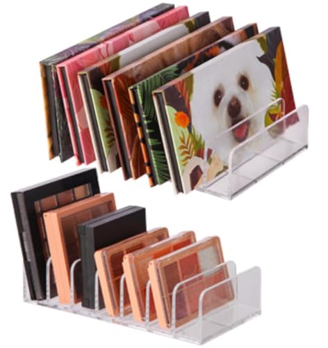 Stackable Clear Makeup Organizer Trays - 2 Pack for Cosmetic Storage