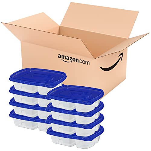 Ziploc Divided Rectangle Food Storage Containers, 8 Count, Leak-Proof