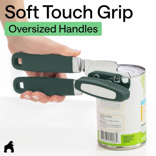 Gorilla Grip Stainless Steel Manual Can Opener - Hunter Green, Heavy Duty
