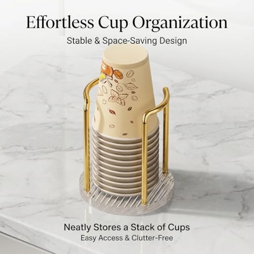 Elegant Gold Toothbrush & Mouthwash Cup Dispenser Holder