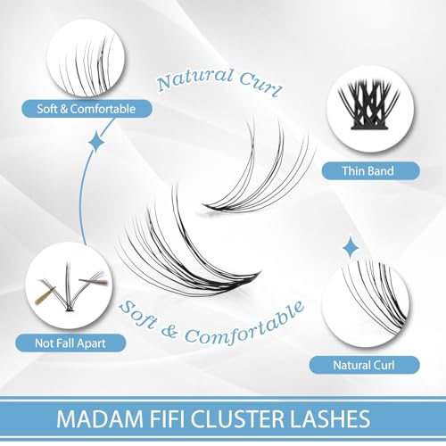 Madam Fifi DIY Lash Clusters Individual Eyelash Extensions C Curl Mixed Lengths