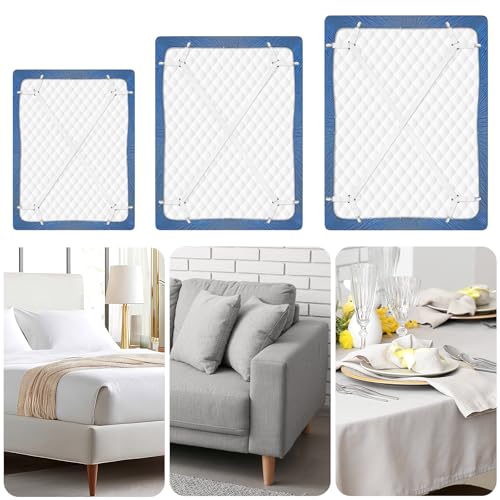 Adjustable Bed Sheet Holder Straps - 2 Pcs White Fasteners