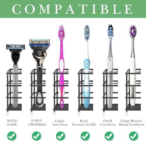 Linkidea 7-Slot Stainless Steel Toothbrush Holder for Shower or Counter