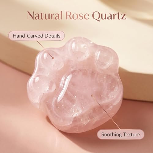 Rose Quartz Rainbow Bridge Pet Memorial Gift - Paw Print Keepsake