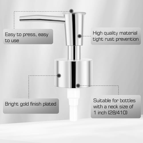 Silver Soap Dispenser Pump Replacement 2-Pack - Universal Fit
